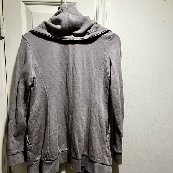 ALLSAINTS Dahlia grey Sweatshirt with zipper on the collar - Picture 3 of 16
